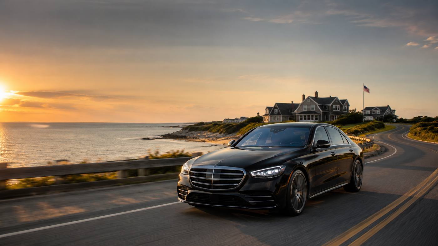 Black car service across New England coastal route